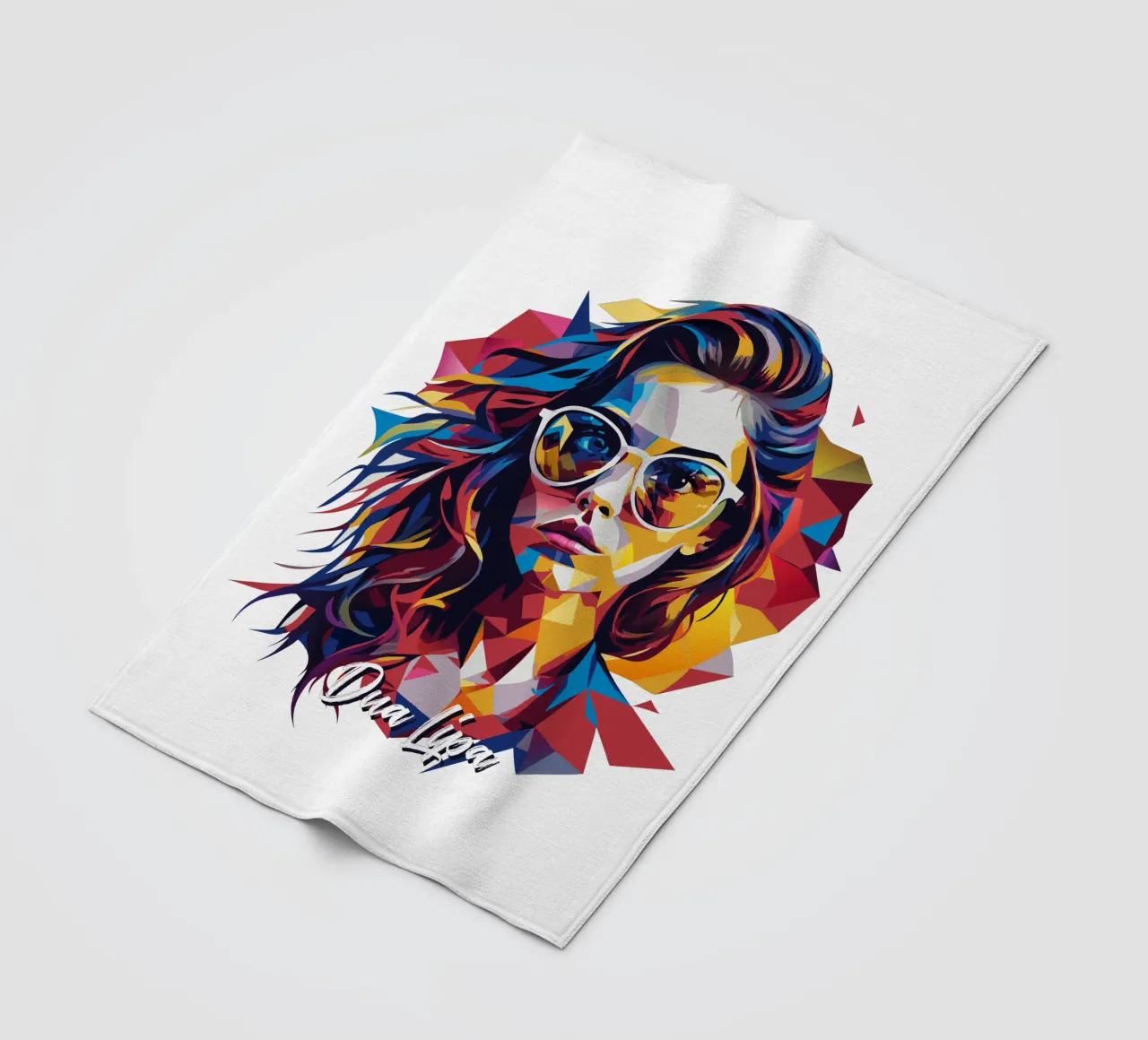 Dua Lipa Portrait in WPAP Pop Art coperta in pile da vectorartnesia