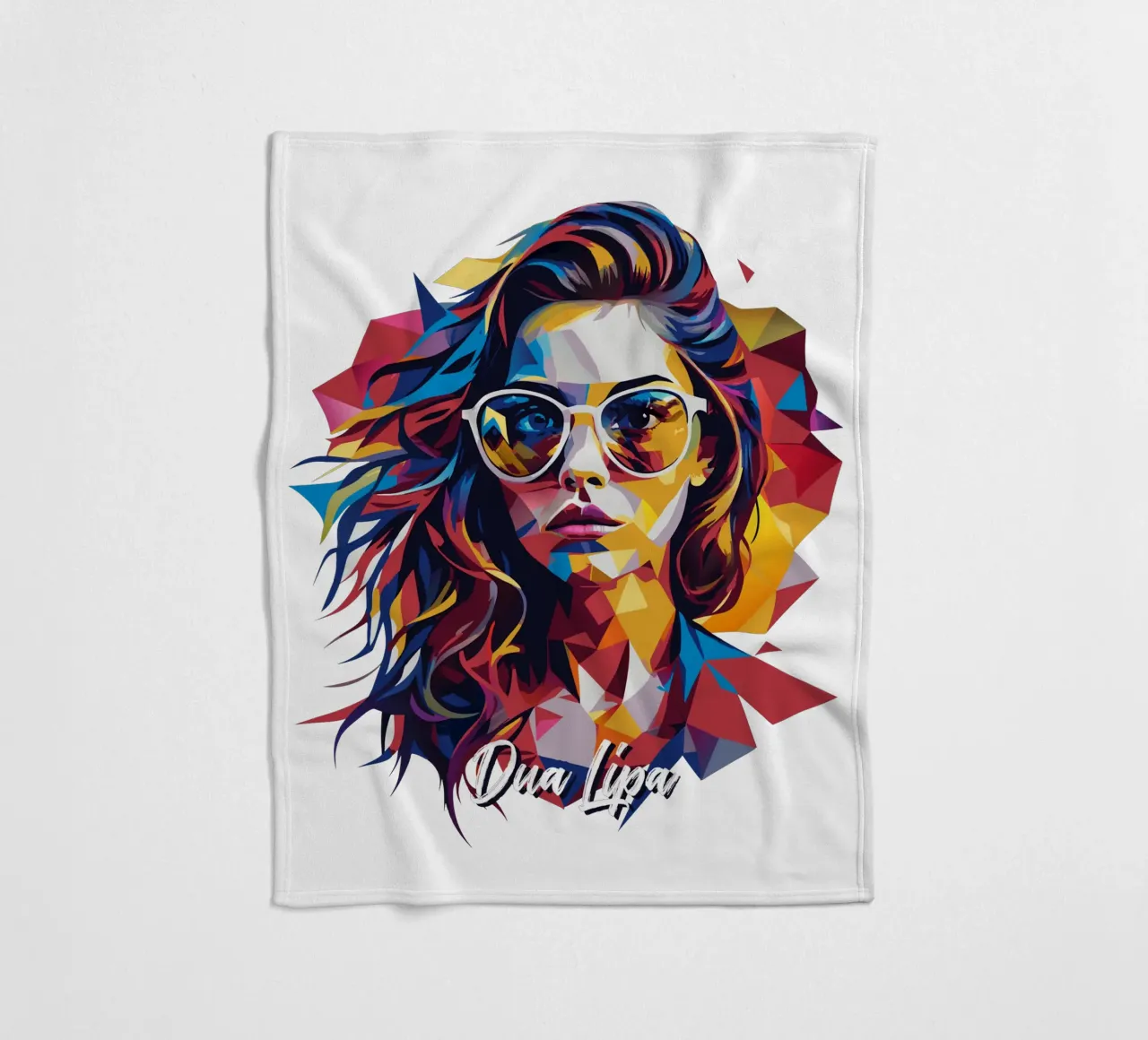 Dua Lipa Portrait in WPAP Pop Art coperta in pile da vectorartnesia