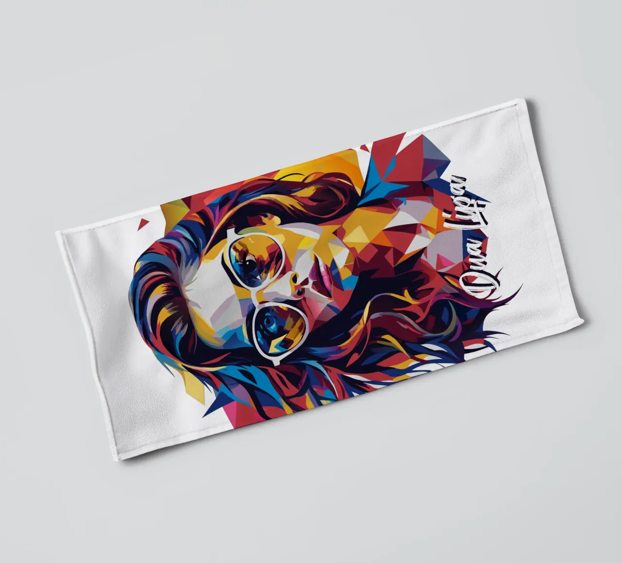 Dua Lipa Portrait in WPAP Pop Art asciugamano da bagno da vectorartnesia