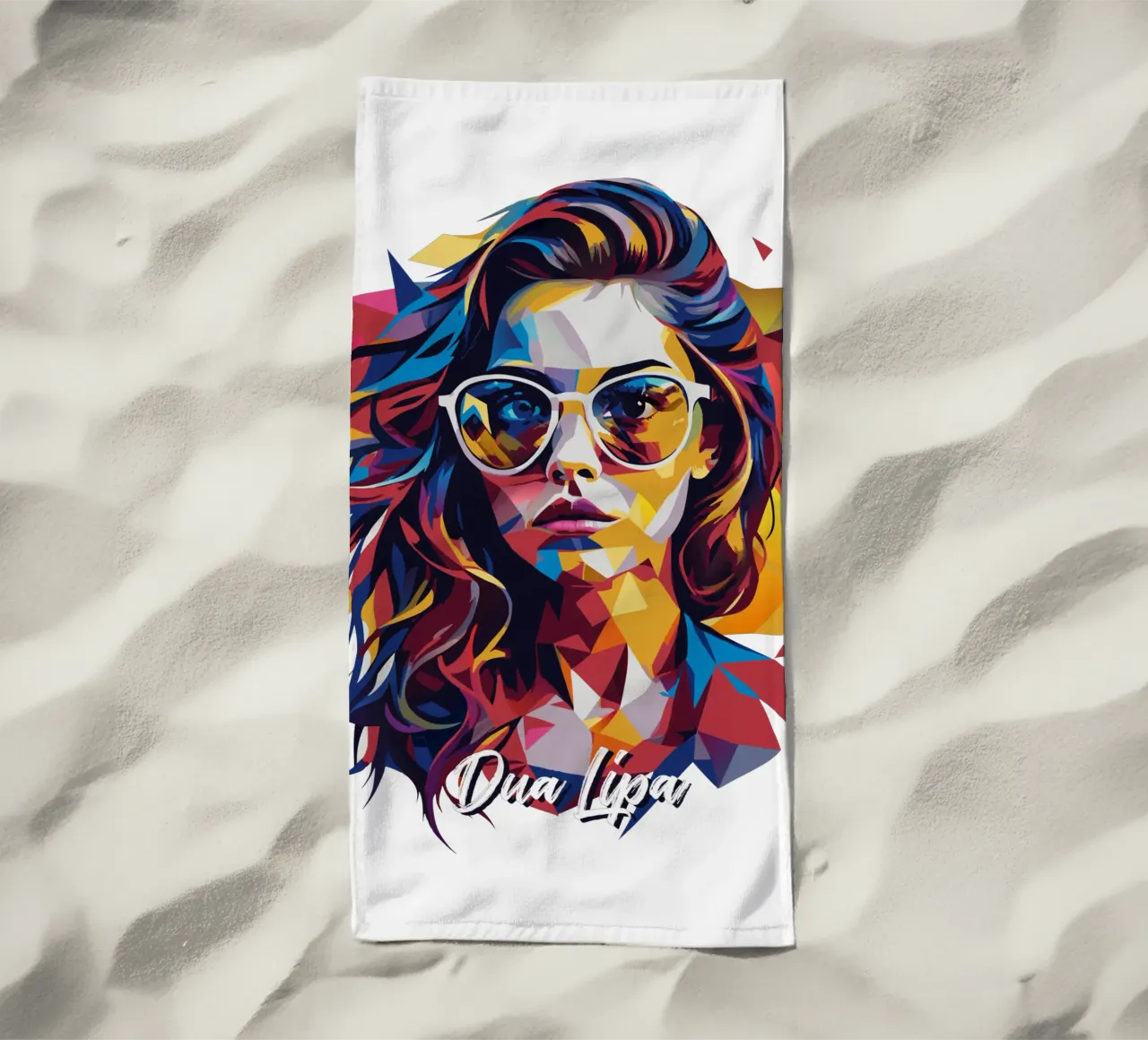 Dua Lipa Portrait in WPAP Pop Art telo mare da vectorartnesia