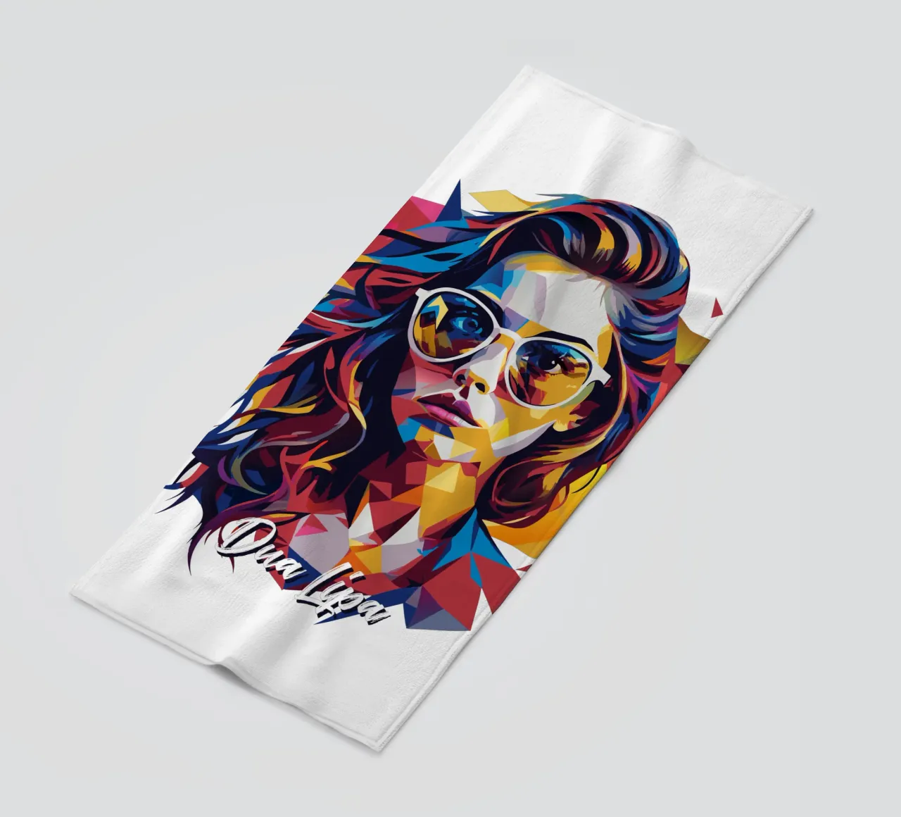 Dua Lipa Portrait in WPAP Pop Art telo mare da vectorartnesia