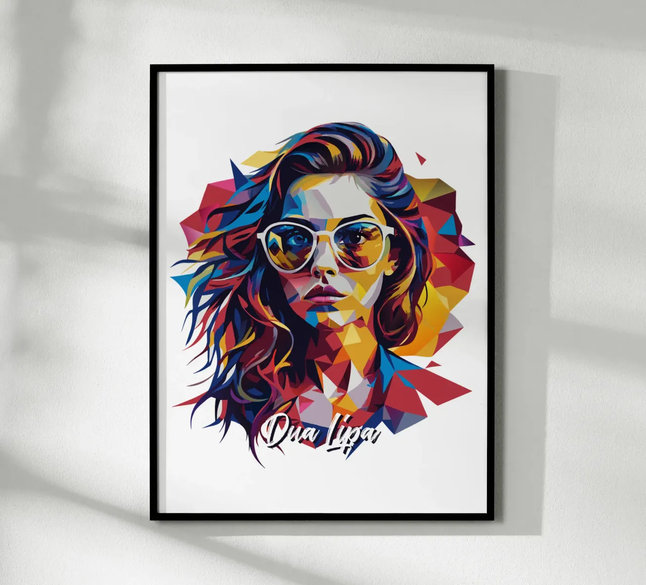 Dua Lipa Portrait in WPAP Pop Art poster da vectorartnesia