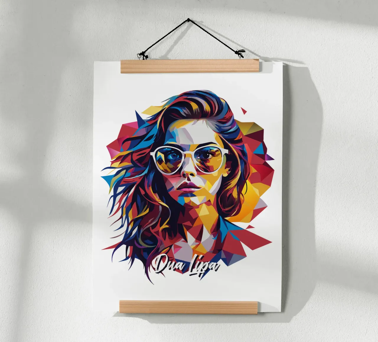 Dua Lipa Portrait in WPAP Pop Art poster da vectorartnesia