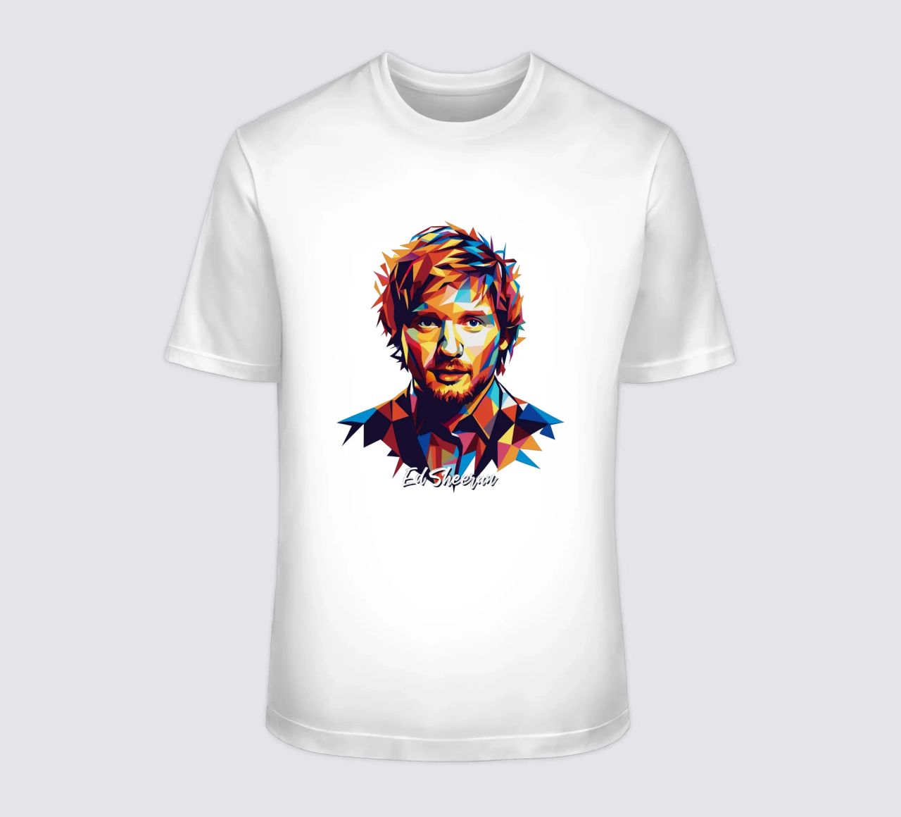 Ed Sheeran Portrait in WPAP Pop Art t-shirt da vectorartnesia