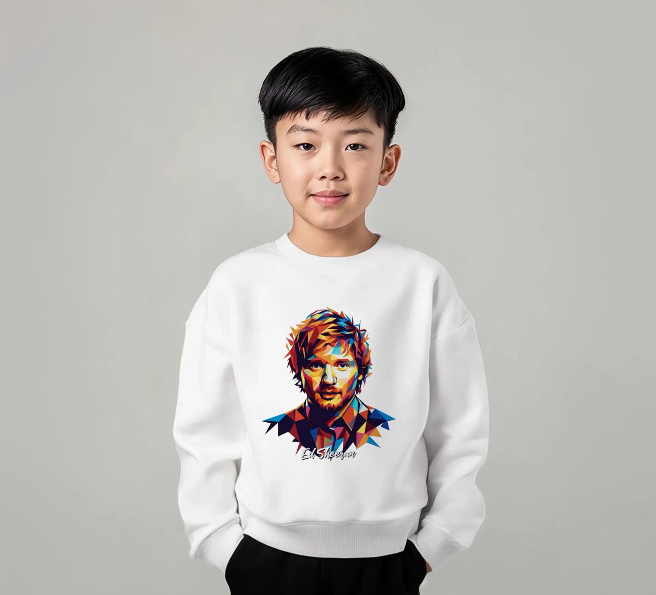 Ed Sheeran Portrait in WPAP Pop Art felpa bambino da vectorartnesia