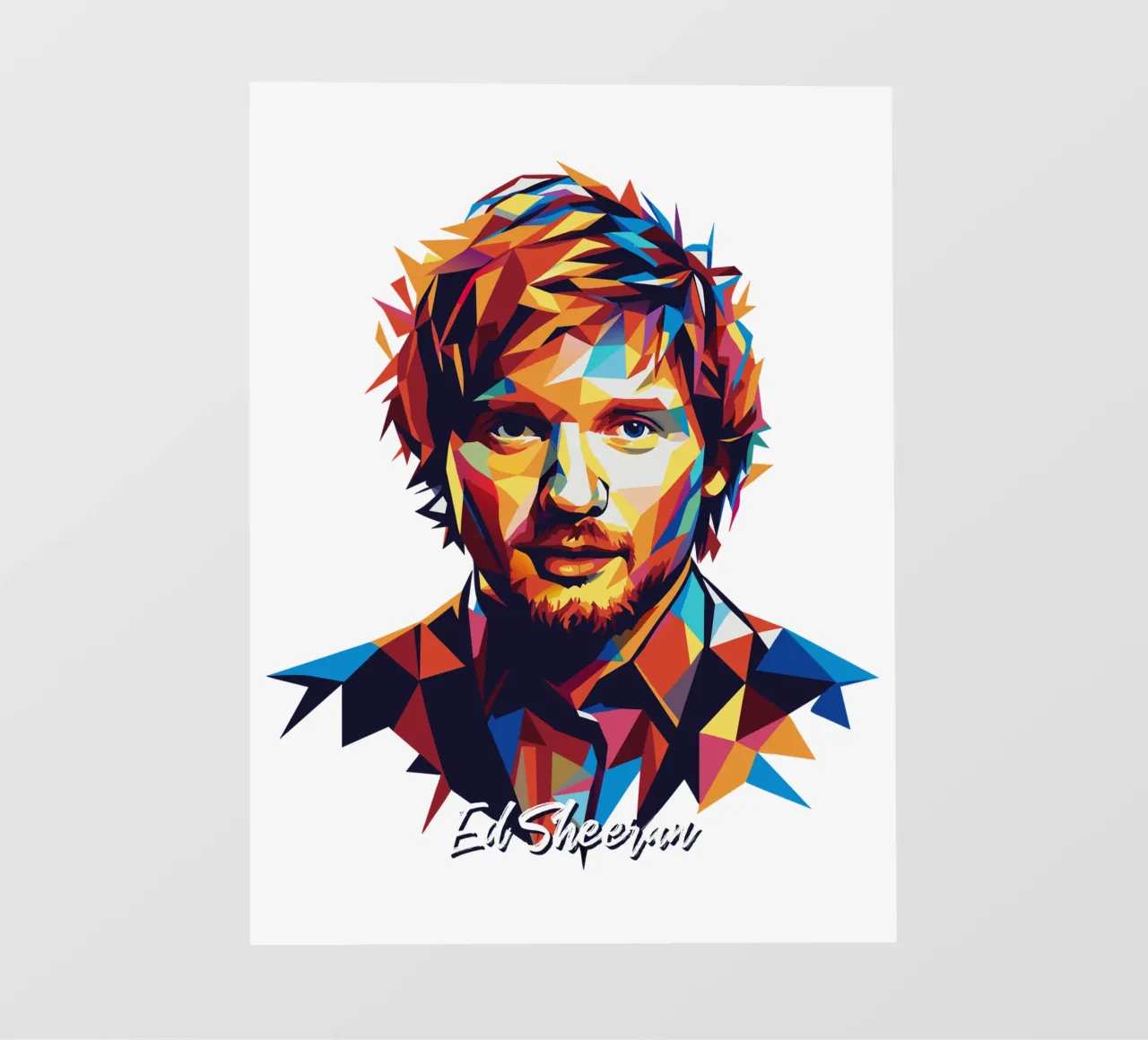Ed Sheeran Portrait in WPAP Pop Art telo in pvc da vectorartnesia