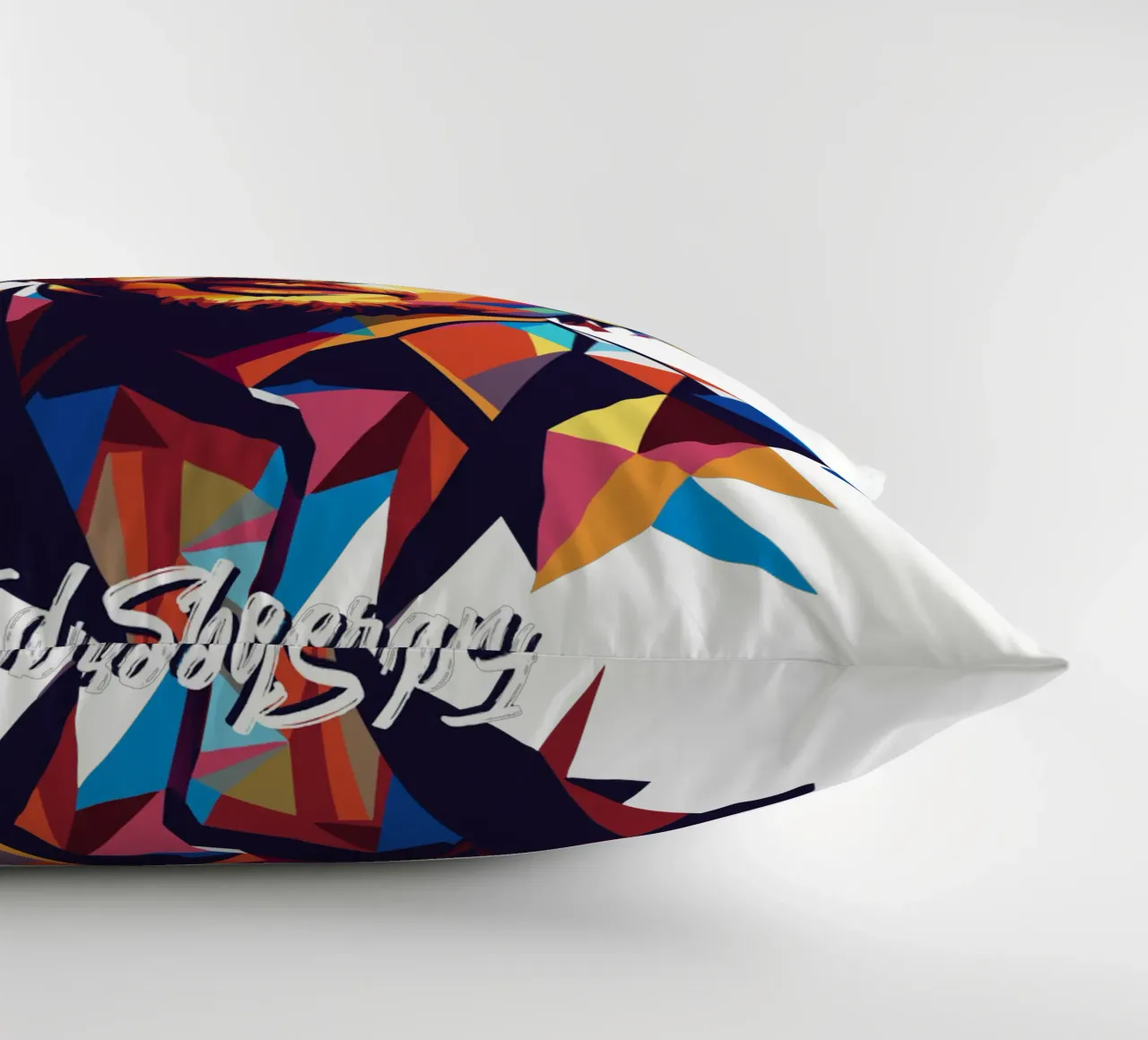 Ed Sheeran Portrait in WPAP Pop Art cuscino da vectorartnesia