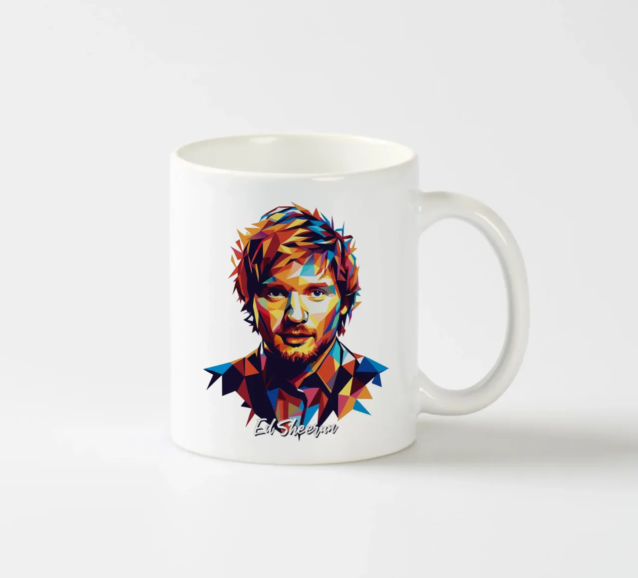 Ed Sheeran Portrait in WPAP Pop Art mug en céramique de vectorartnesia