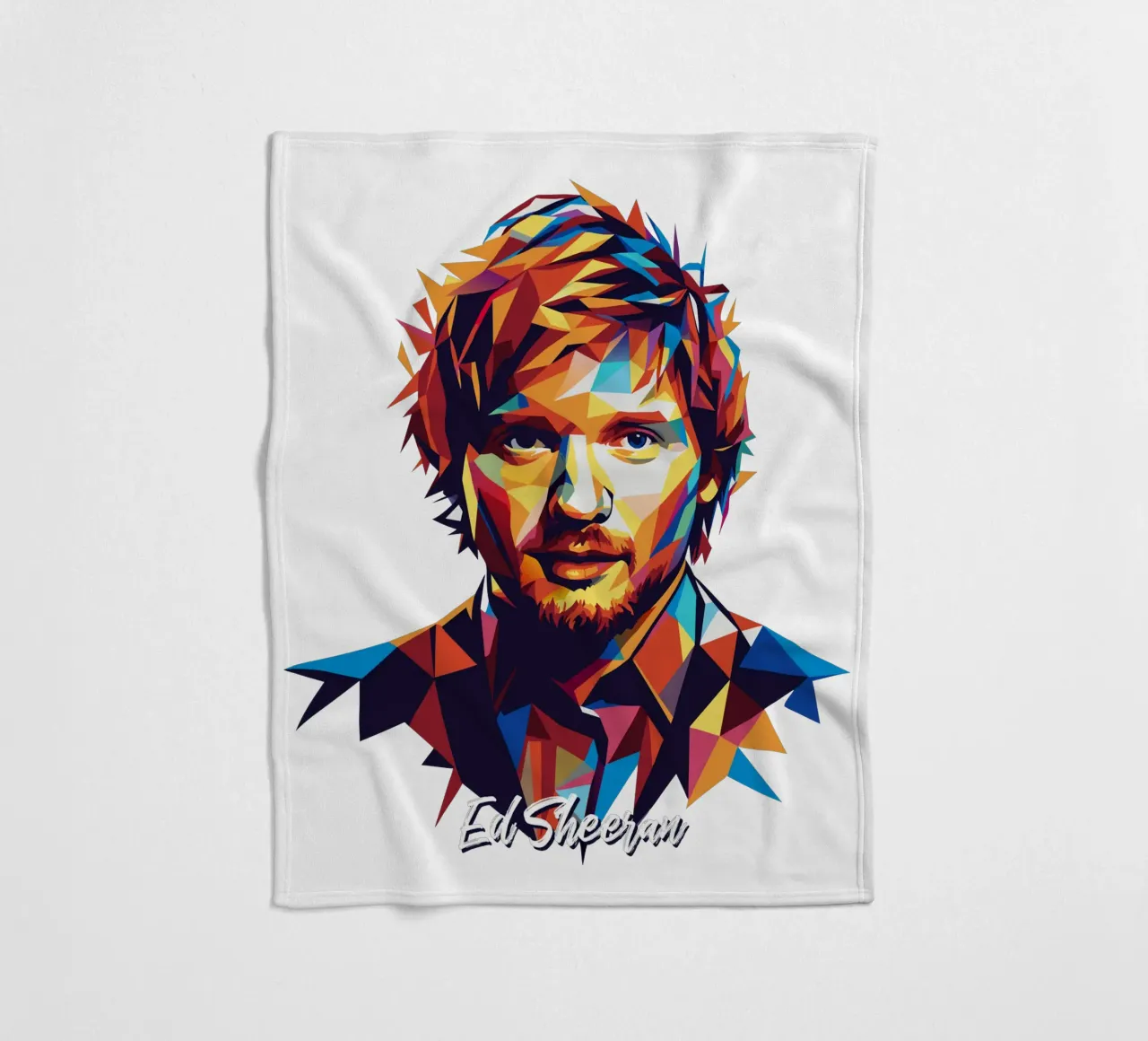 Ed Sheeran Portrait in WPAP Pop Art manta de franela de vectorartnesia