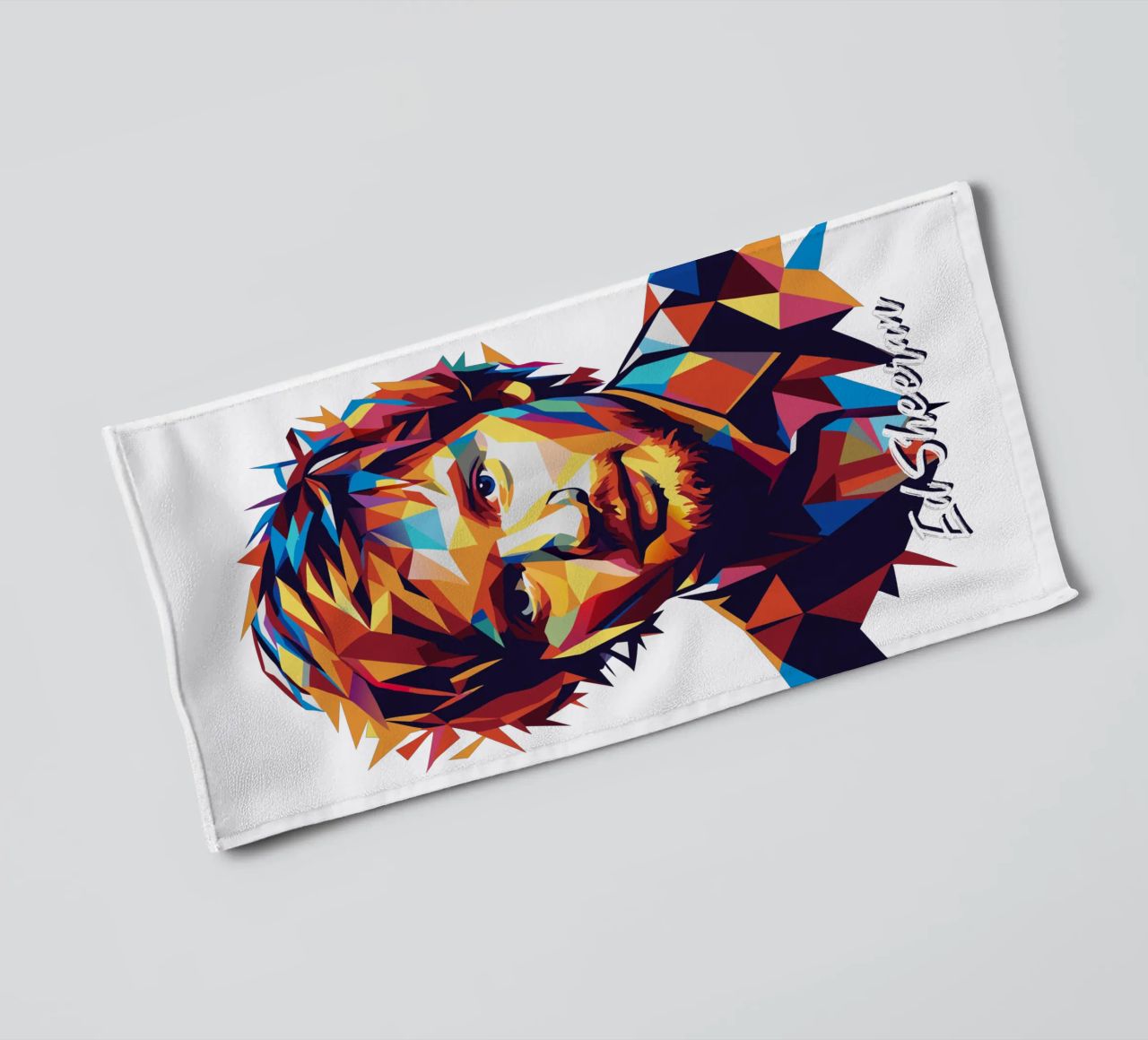 Ed Sheeran Portrait in WPAP Pop Art asciugamano da bagno da vectorartnesia