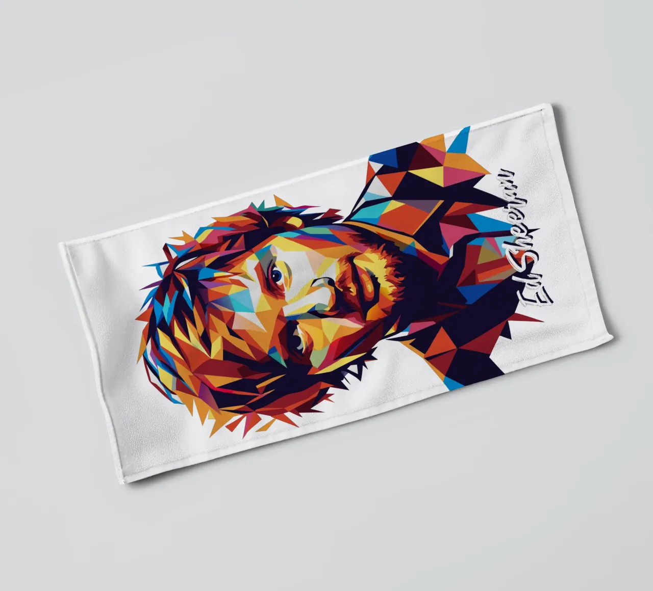 Ed Sheeran Portrait in WPAP Pop Art toalla de baño de vectorartnesia
