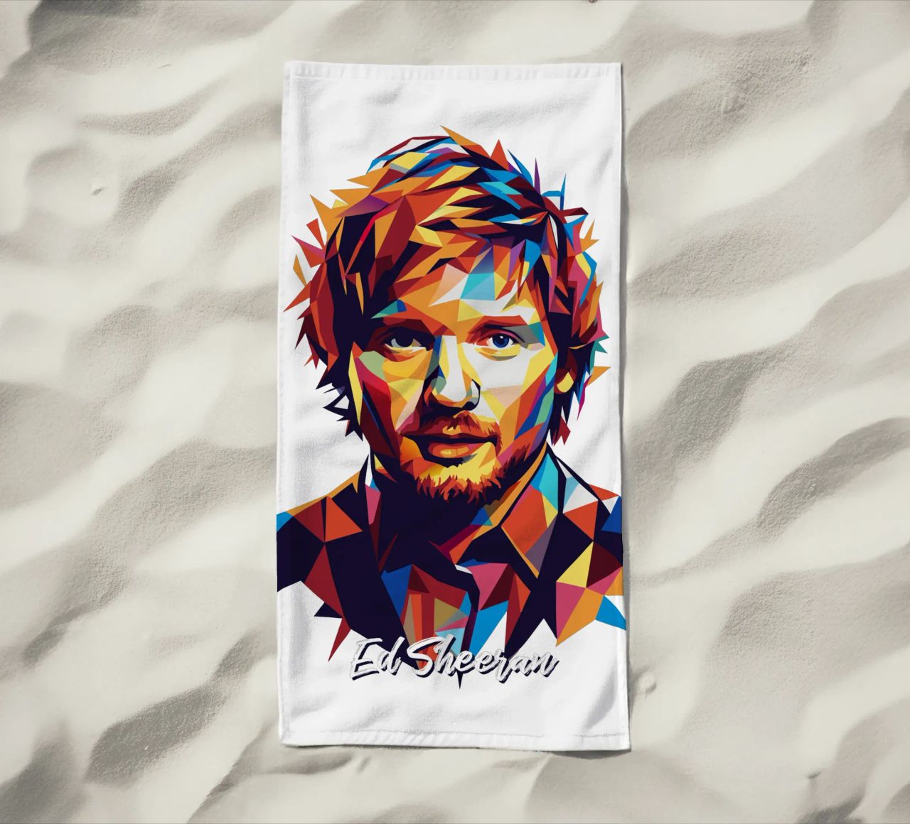 Ed Sheeran Portrait in WPAP Pop Art telo mare da vectorartnesia