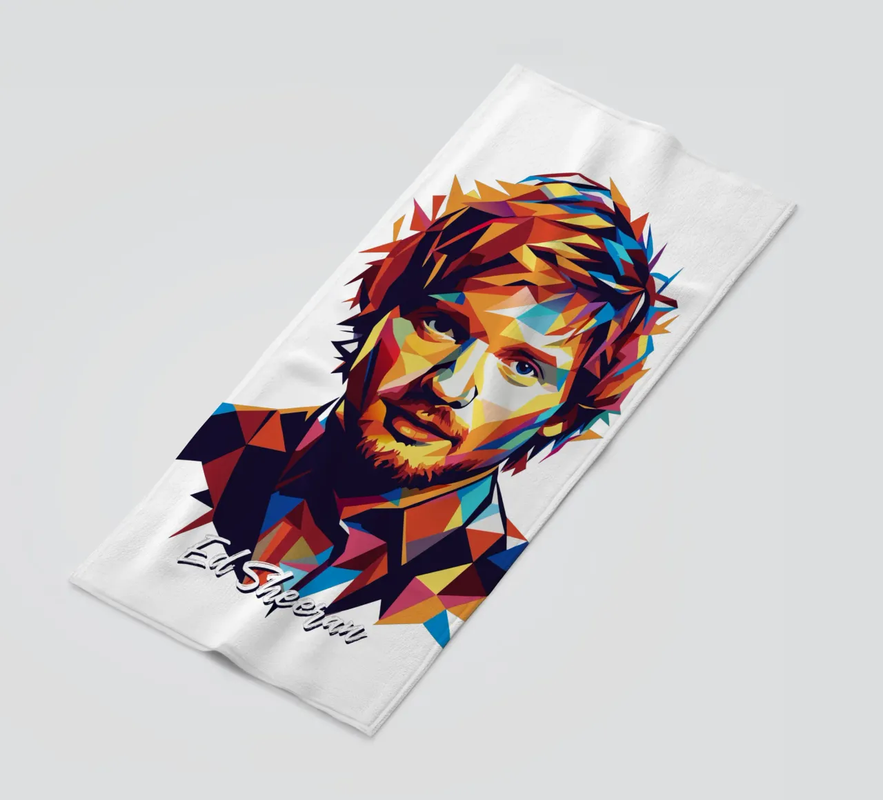 Ed Sheeran Portrait in WPAP Pop Art toalla de playa de vectorartnesia