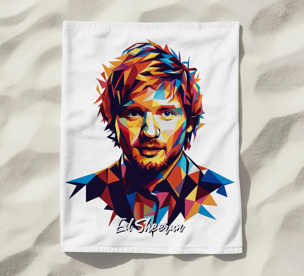 Ed Sheeran Portrait in WPAP Pop Art telo mare da vectorartnesia