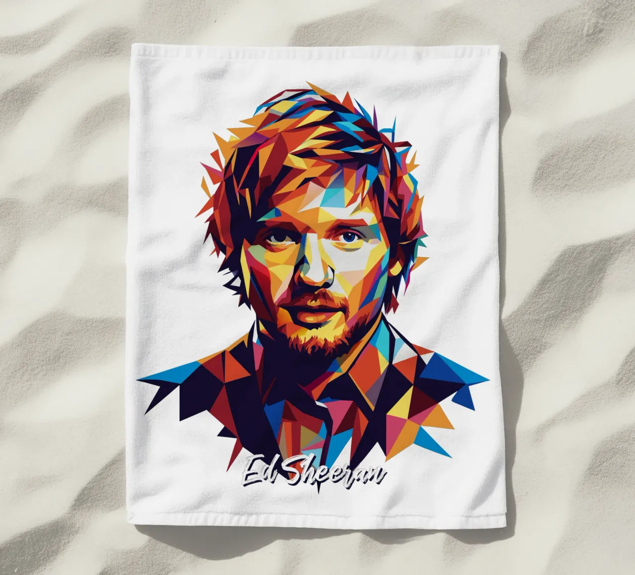 Ed Sheeran Portrait in WPAP Pop Art telo mare da vectorartnesia