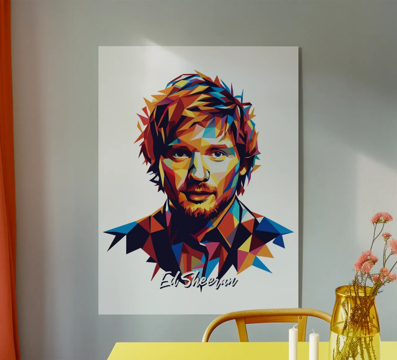 Ed Sheeran Portrait in WPAP Pop Art plexiglass da vectorartnesia