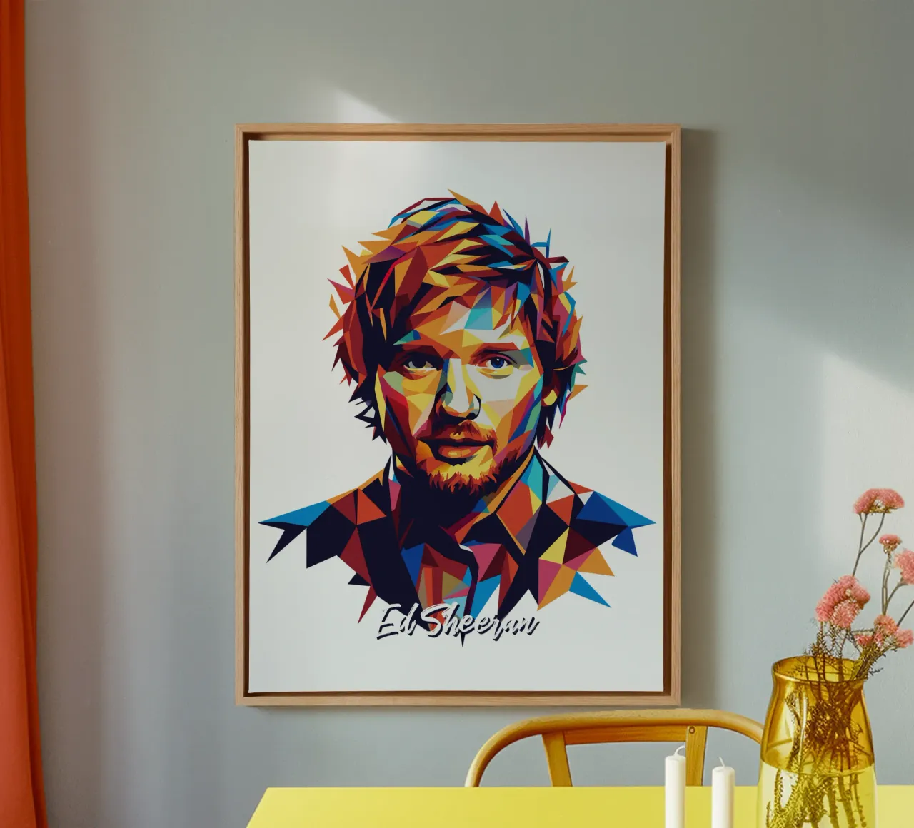 Ed Sheeran Portrait in WPAP Pop Art tela da vectorartnesia