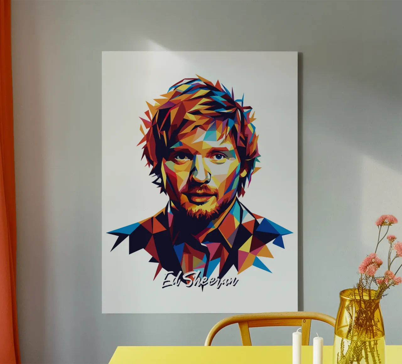 Ed Sheeran Portrait in WPAP Pop Art tela da vectorartnesia