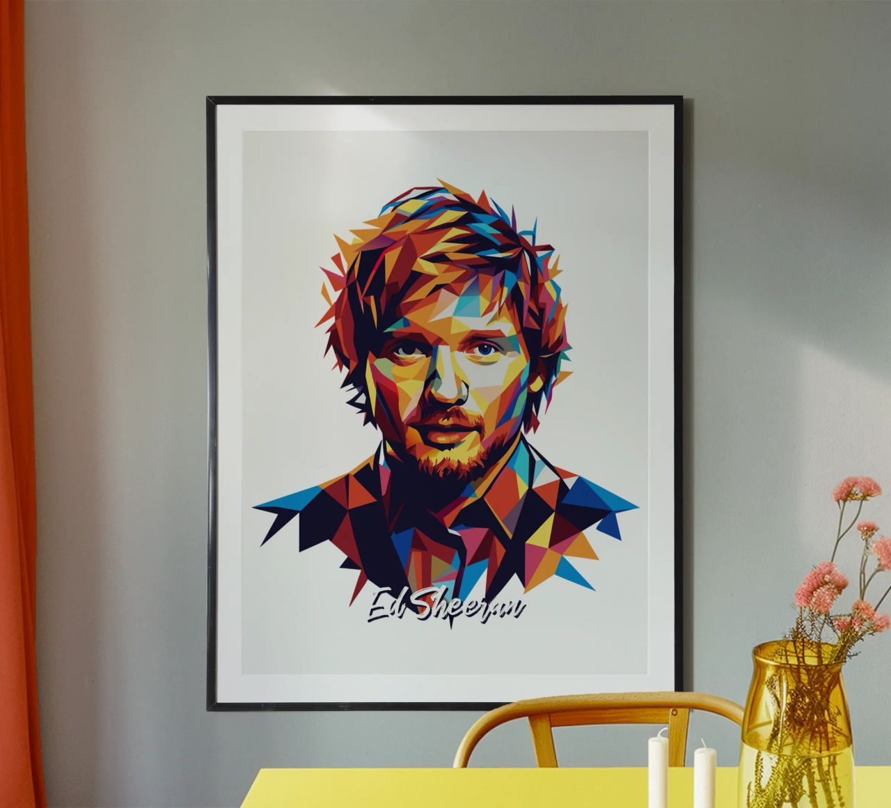 Ed Sheeran Portrait in WPAP Pop Art carta hahnemühle da vectorartnesia