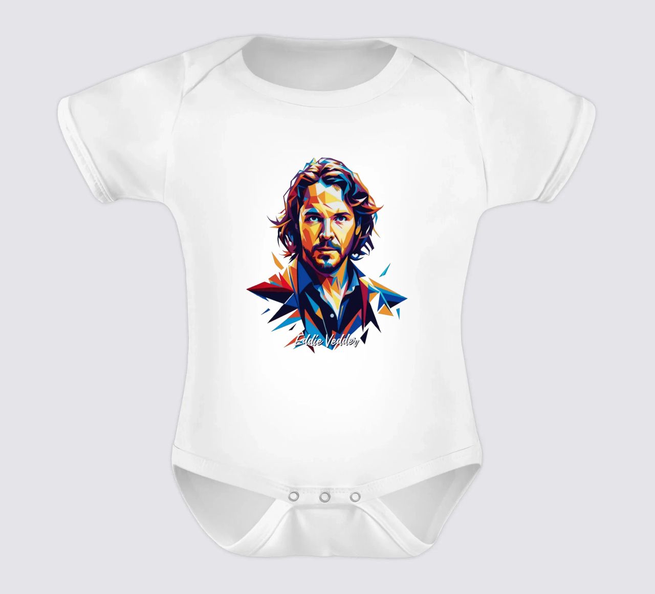 Eddie Vedder Portrait in WPAP Pop Art body neonato maniche corte da vectorartnesia