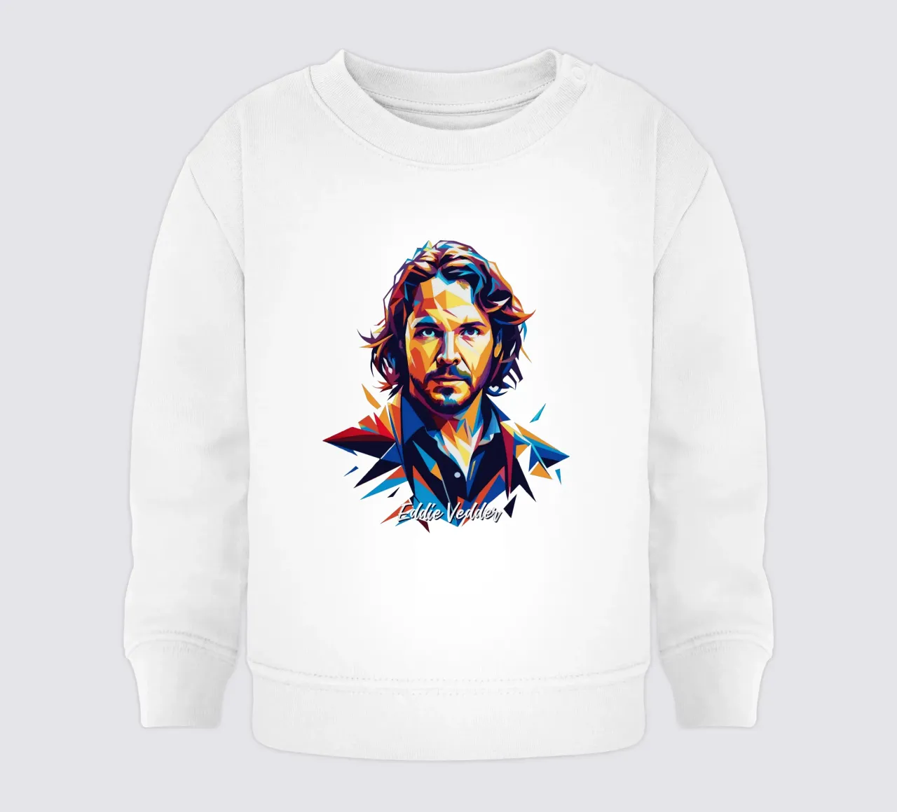Eddie Vedder Portrait in WPAP Pop Art baby sweatshirt by vectorartnesia