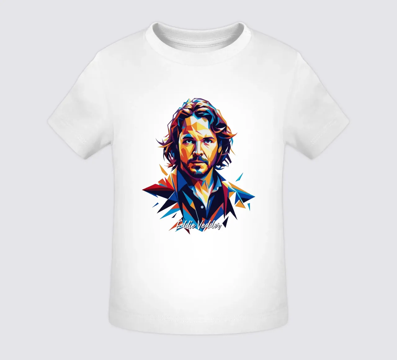 Eddie Vedder Portrait in WPAP Pop Art maglietta neonato da vectorartnesia