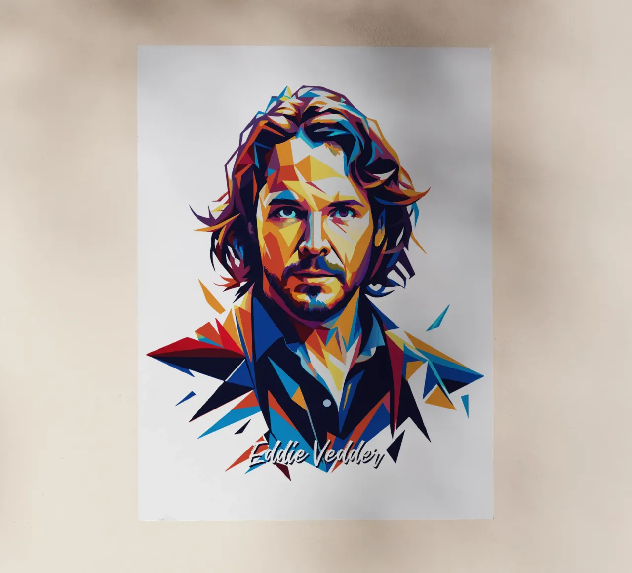 Eddie Vedder Portrait in WPAP Pop Art pellicola backlit da vectorartnesia