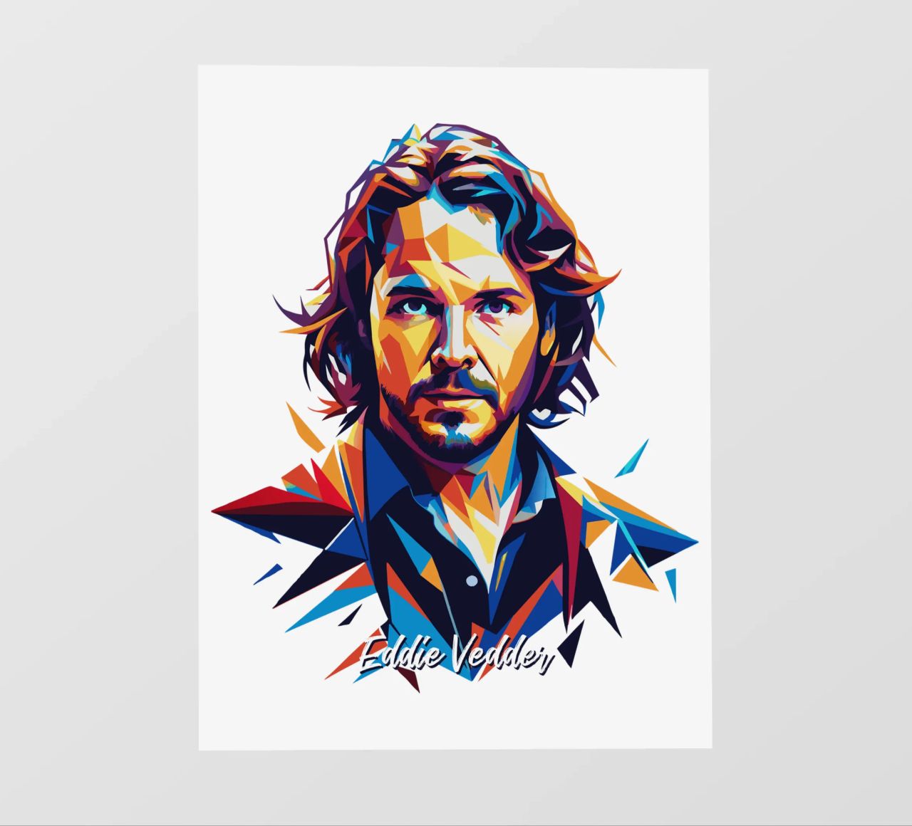 Eddie Vedder Portrait in WPAP Pop Art pellicola backlit da vectorartnesia