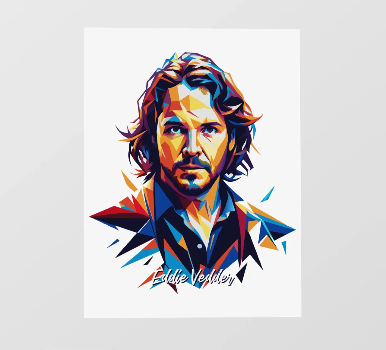 Eddie Vedder Portrait in WPAP Pop Art pellicola backlit da vectorartnesia