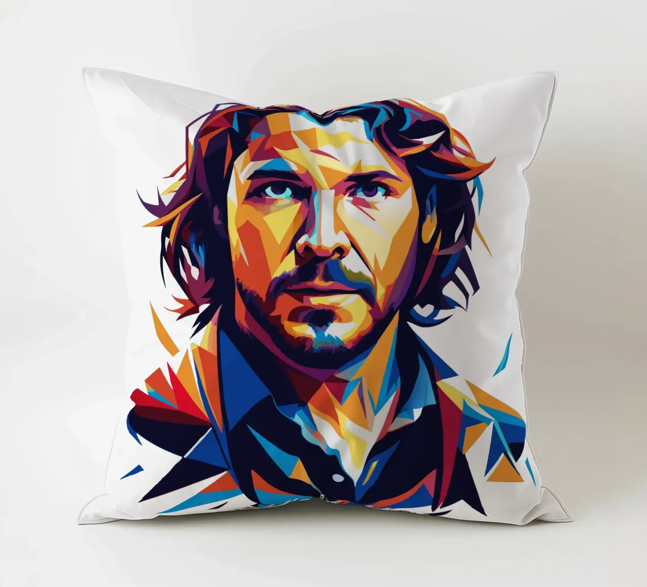 Eddie Vedder Portrait in WPAP Pop Art cuscino da vectorartnesia