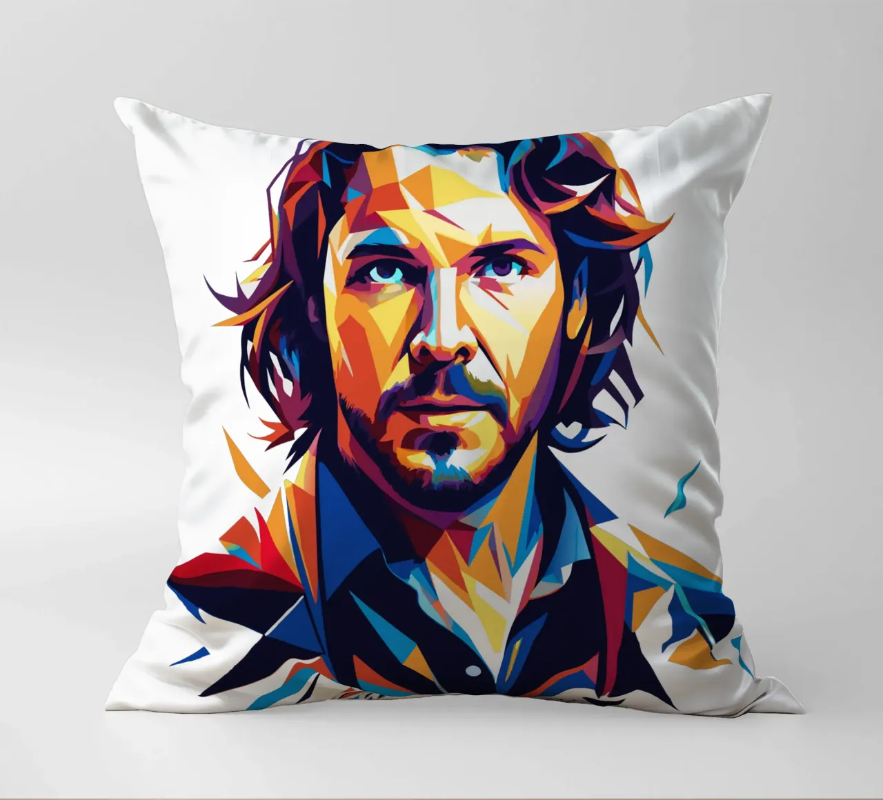 Eddie Vedder Portrait in WPAP Pop Art cuscino da vectorartnesia
