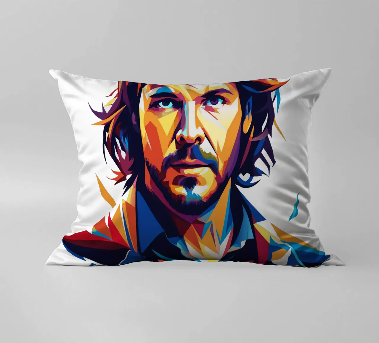 Eddie Vedder Portrait in WPAP Pop Art cuscino da vectorartnesia