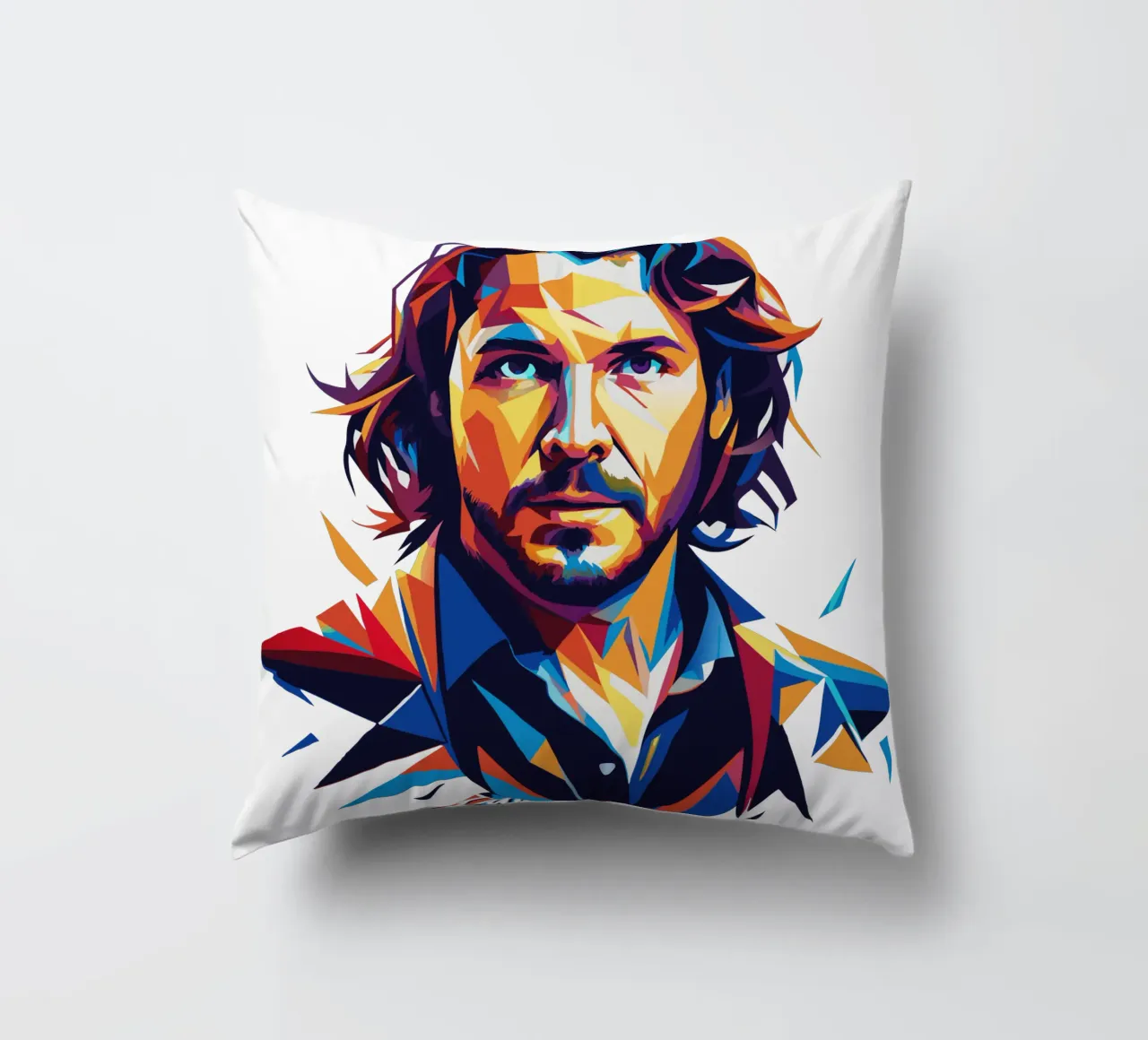Eddie Vedder Portrait in WPAP Pop Art cuscino da vectorartnesia