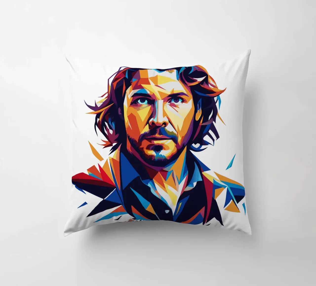 Eddie Vedder Portrait in WPAP Pop Art cuscino da vectorartnesia