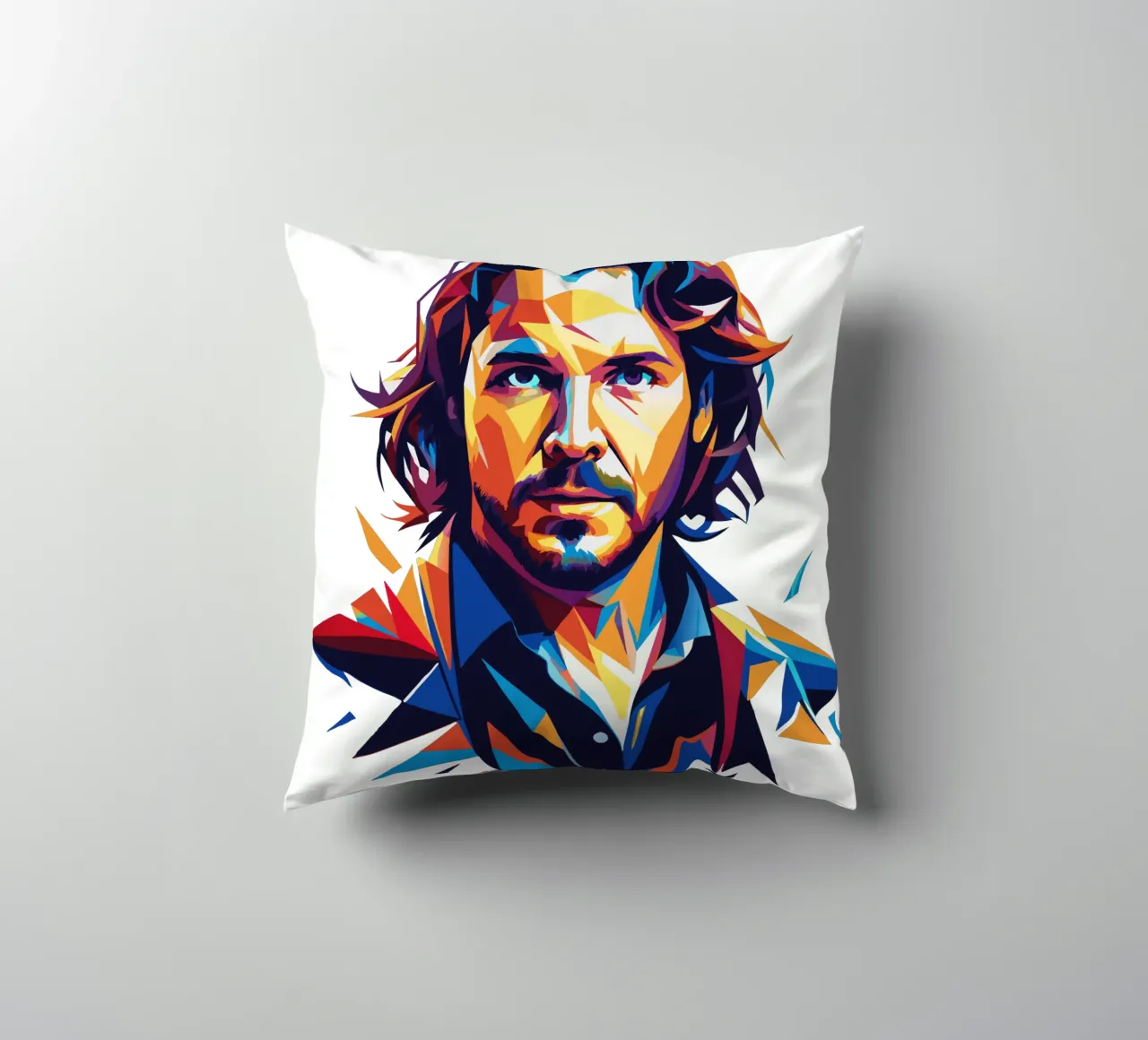 Eddie Vedder Portrait in WPAP Pop Art cuscino da vectorartnesia