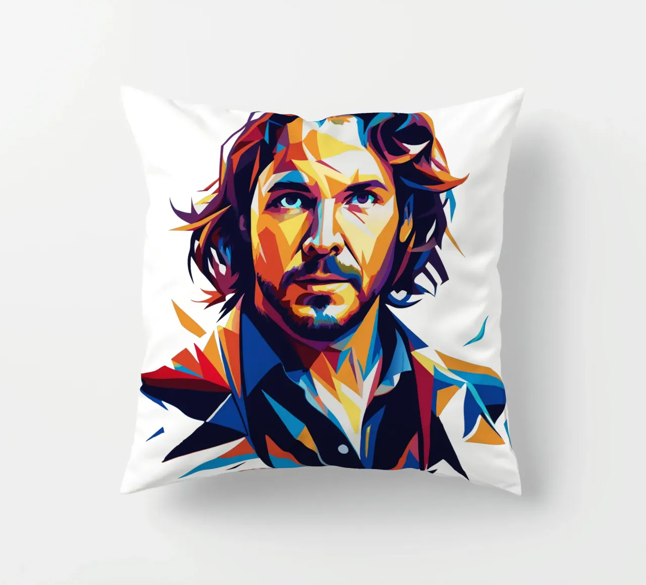 Eddie Vedder Portrait in WPAP Pop Art cuscino da vectorartnesia