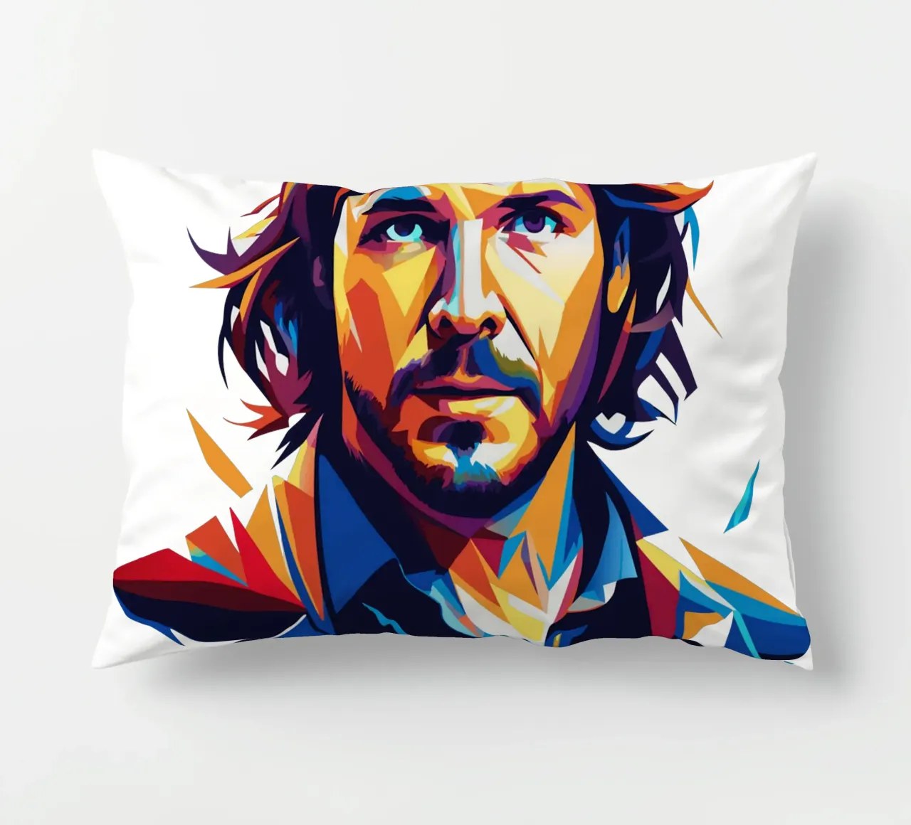 Eddie Vedder Portrait in WPAP Pop Art cuscino da vectorartnesia