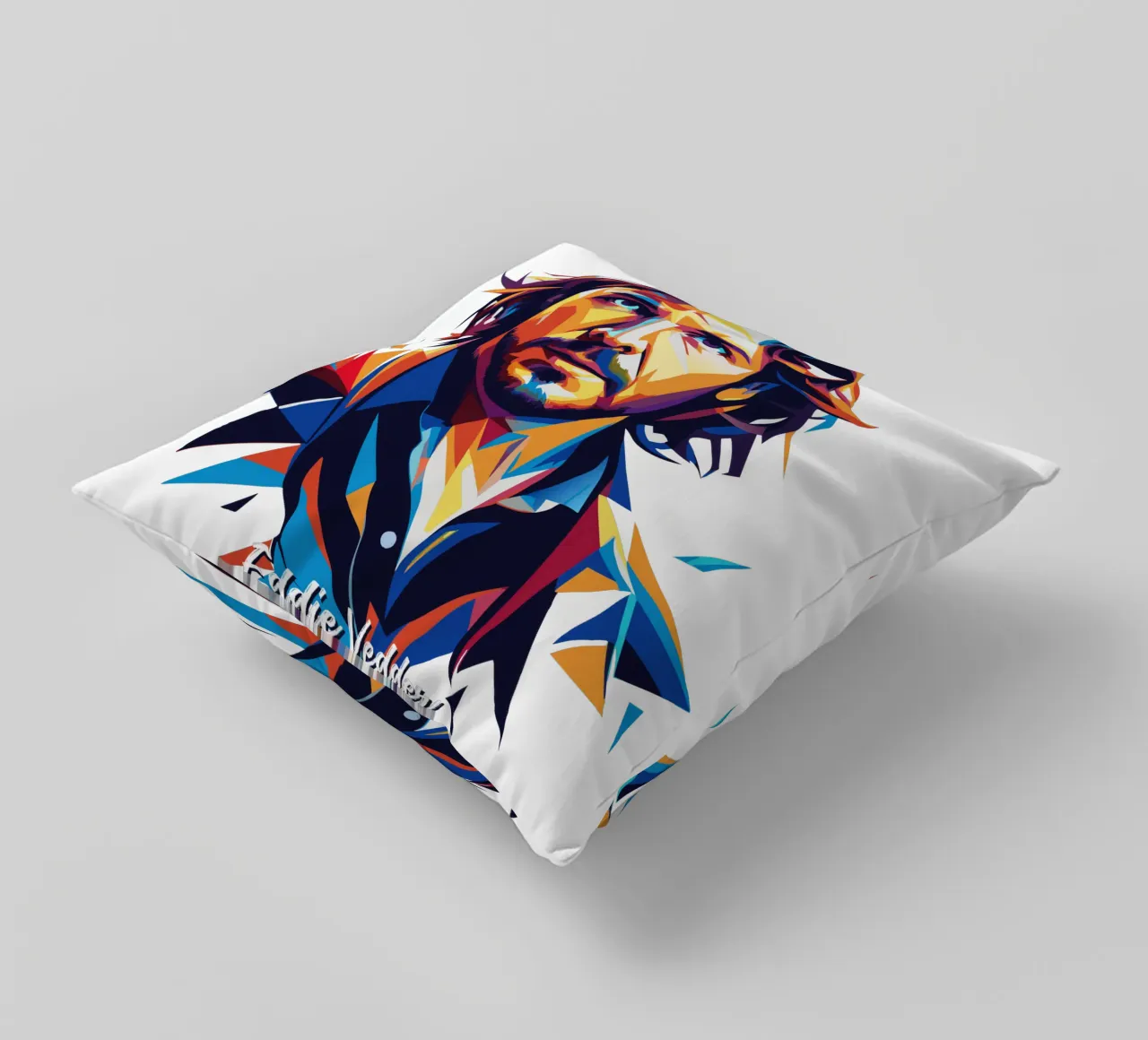 Eddie Vedder Portrait in WPAP Pop Art cuscino da vectorartnesia