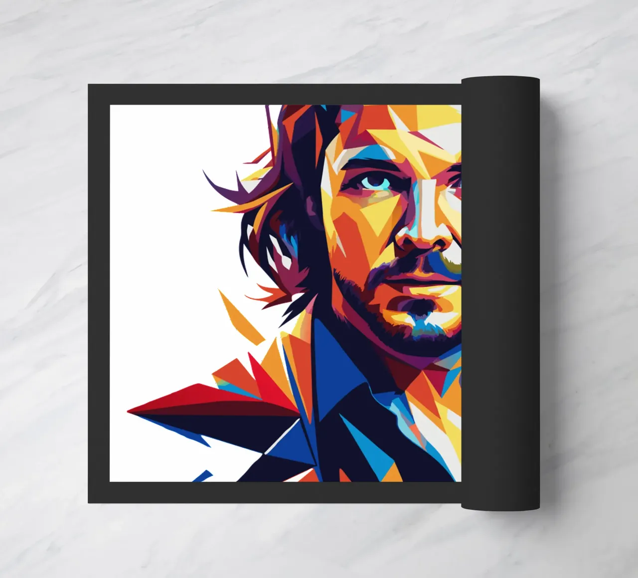 Eddie Vedder Portrait in WPAP Pop Art Fußmatte von vectorartnesia