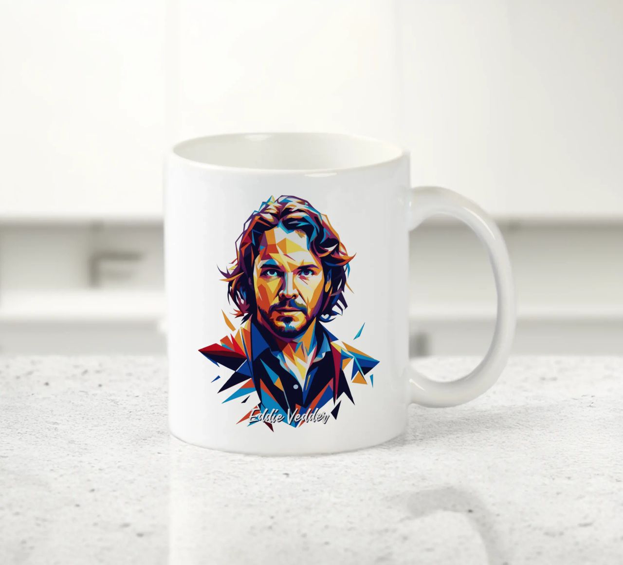 Eddie Vedder Portrait in WPAP Pop Art tazza in ceramica da vectorartnesia