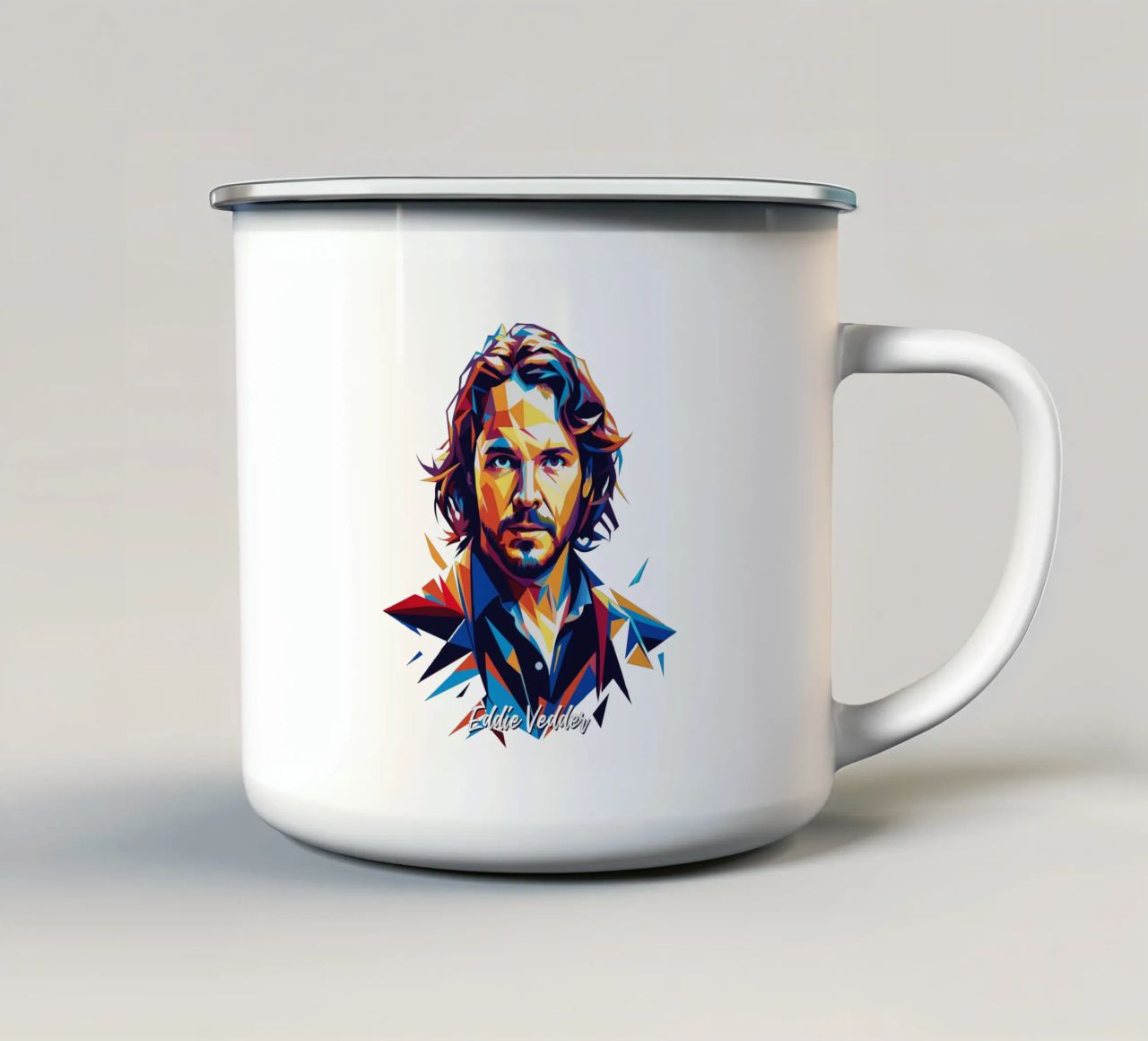 Eddie Vedder Portrait in WPAP Pop Art tazza in smalto da vectorartnesia