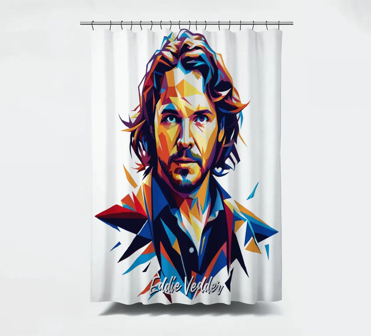 Eddie Vedder Portrait in WPAP Pop Art tenda da doccia da vectorartnesia