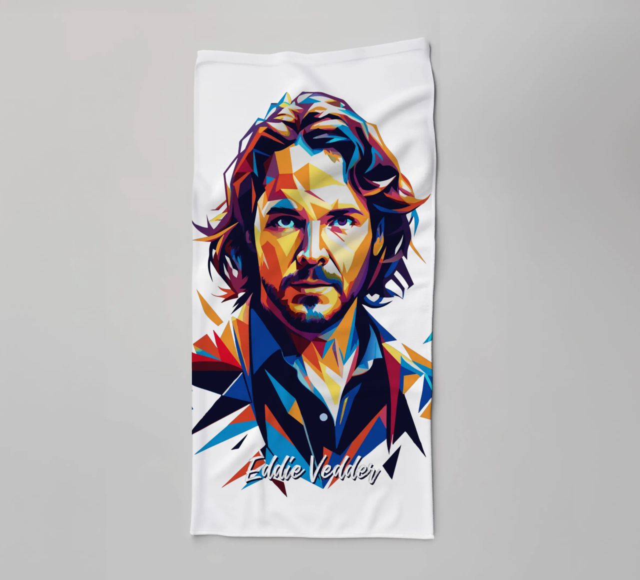 Eddie Vedder Portrait in WPAP Pop Art asciugamano da bagno da vectorartnesia
