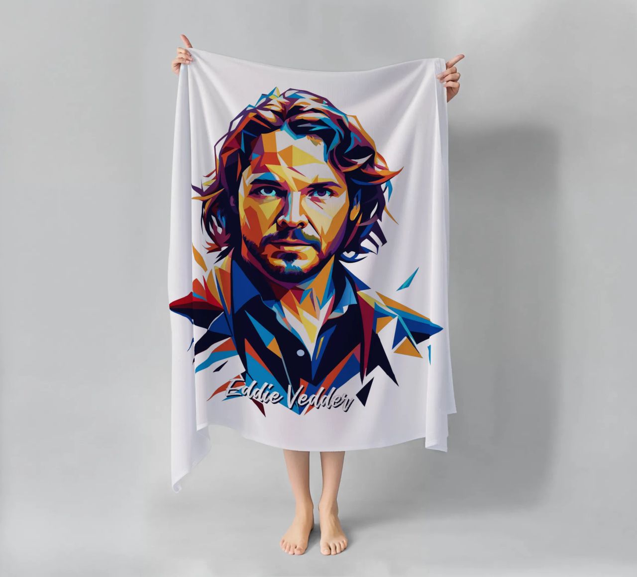 Eddie Vedder Portrait in WPAP Pop Art telo mare da vectorartnesia