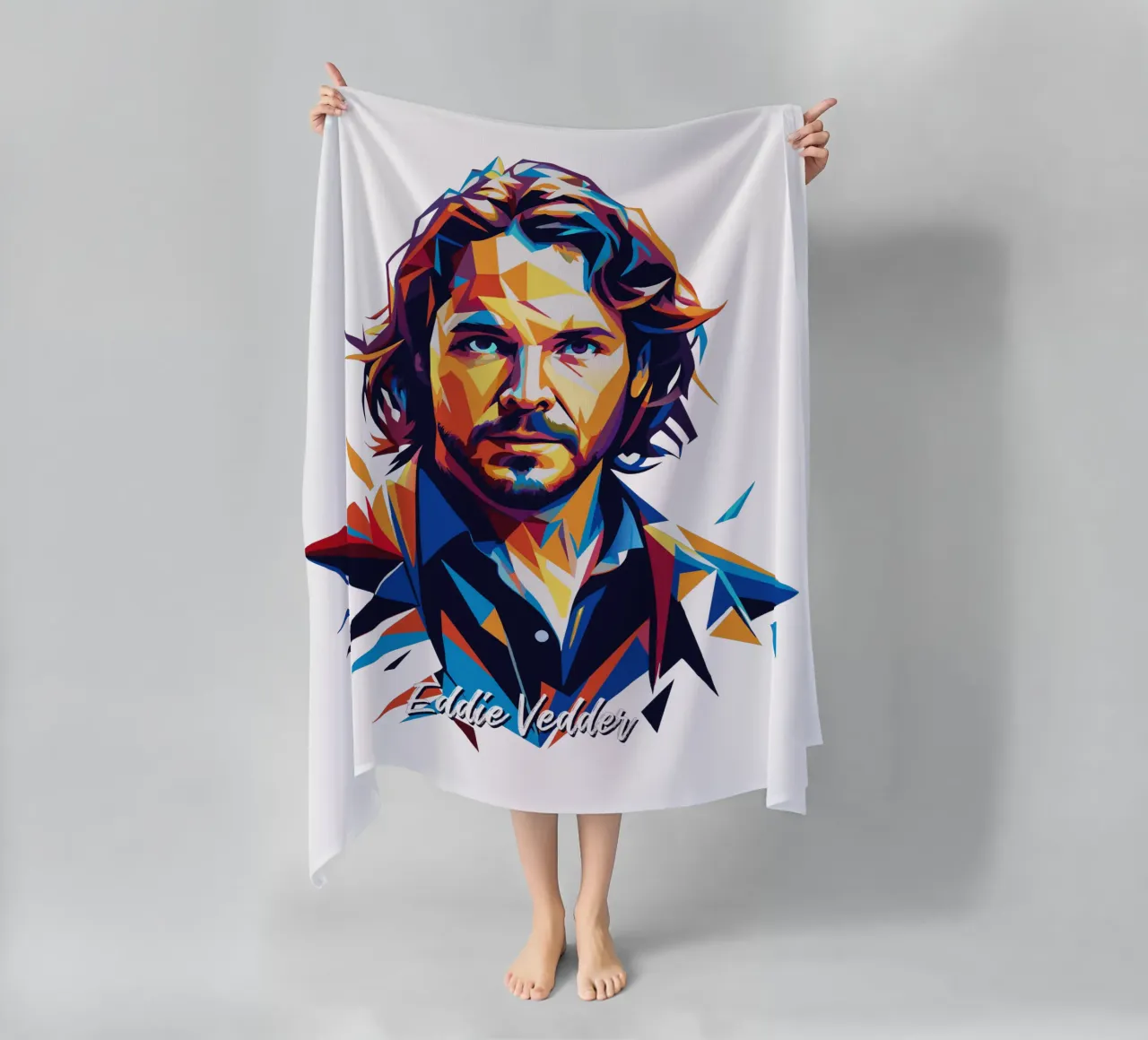 Eddie Vedder Portrait in WPAP Pop Art telo mare da vectorartnesia