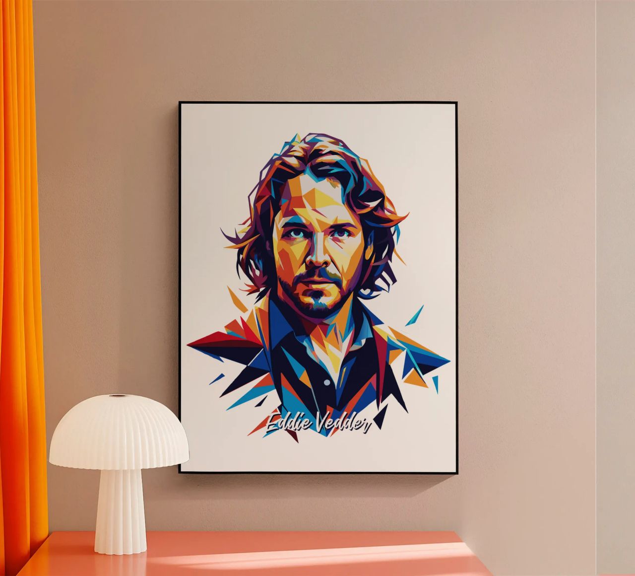 Eddie Vedder Portrait in WPAP Pop Art plexiglass da vectorartnesia