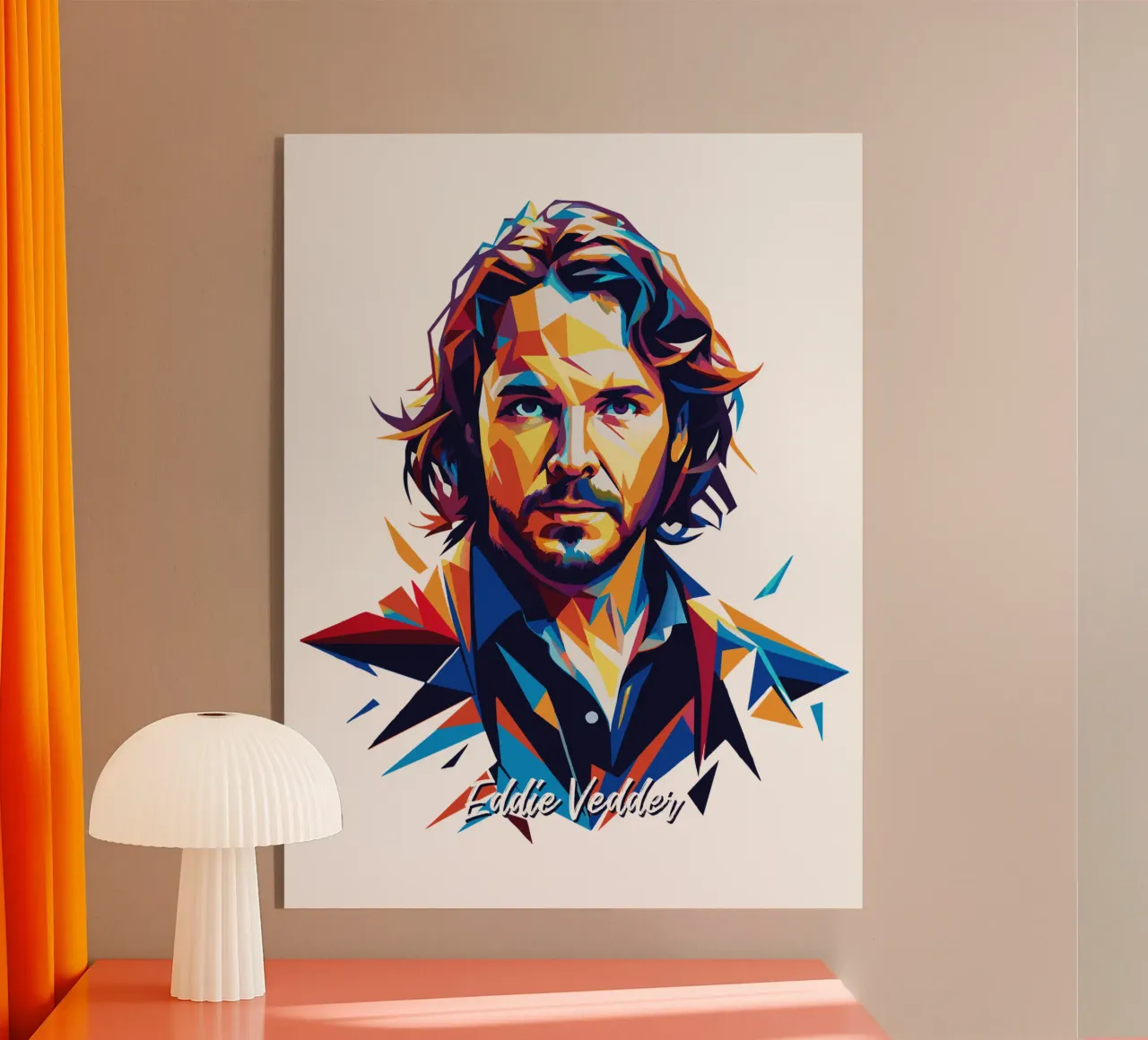 Eddie Vedder Portrait in WPAP Pop Art metacrilato de vectorartnesia