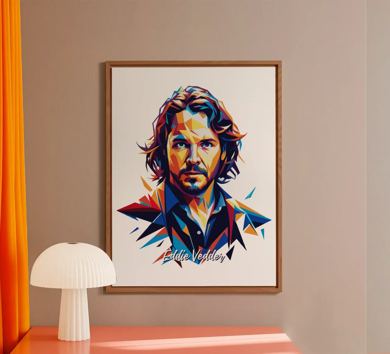 Eddie Vedder Portrait in WPAP Pop Art pannello forex da vectorartnesia