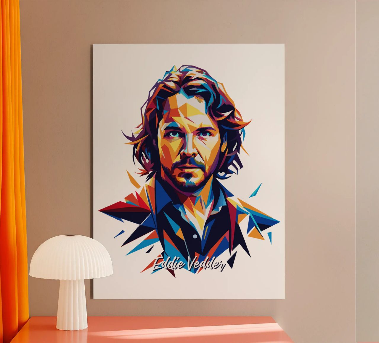 Eddie Vedder Portrait in WPAP Pop Art alluminio dibond da vectorartnesia