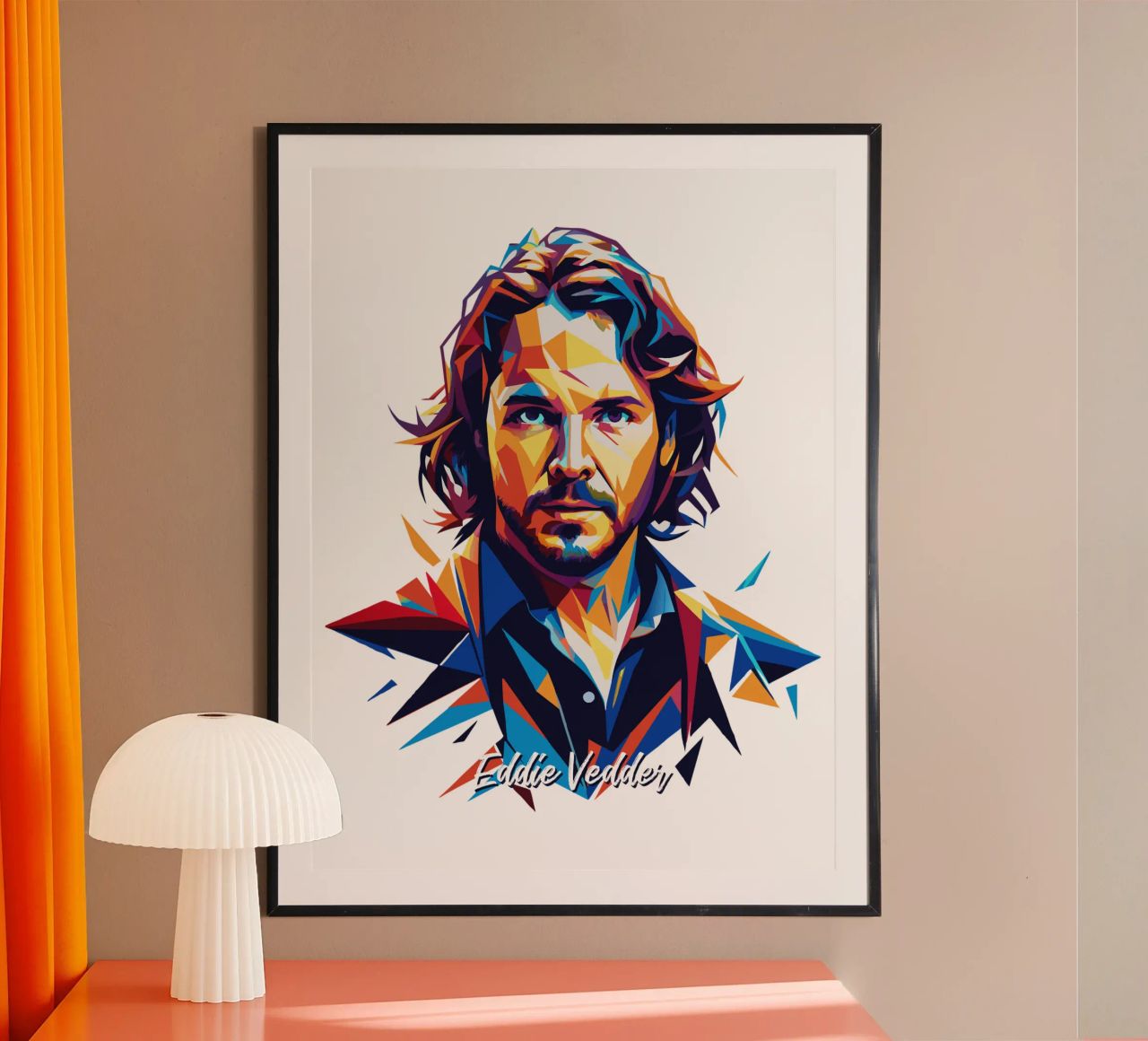 Eddie Vedder Portrait in WPAP Pop Art carta hahnemühle da vectorartnesia